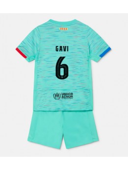 Otroški Nogometna dresi replika Barcelona Paez Gavi #6 Tretji 2023-24 Kratek rokav (+ hlače)